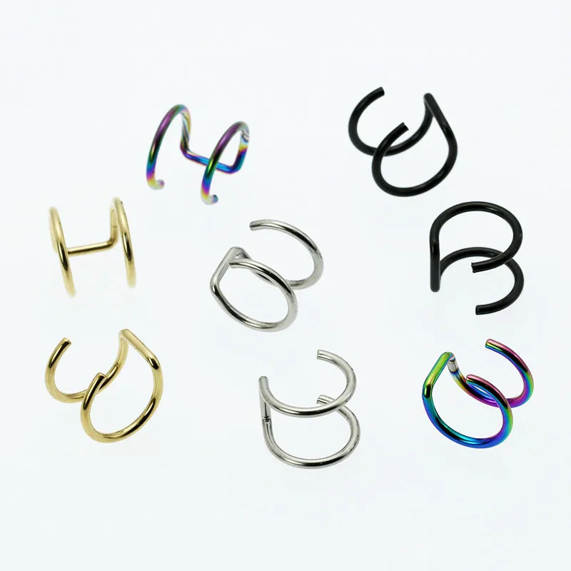 Fashion Women's Clip Earrings Ear Wrap Fake Cartilage Earrings Non-piercing Jewelry Stainless Steel 8mm 4 Colors Free Shipping 1 - 