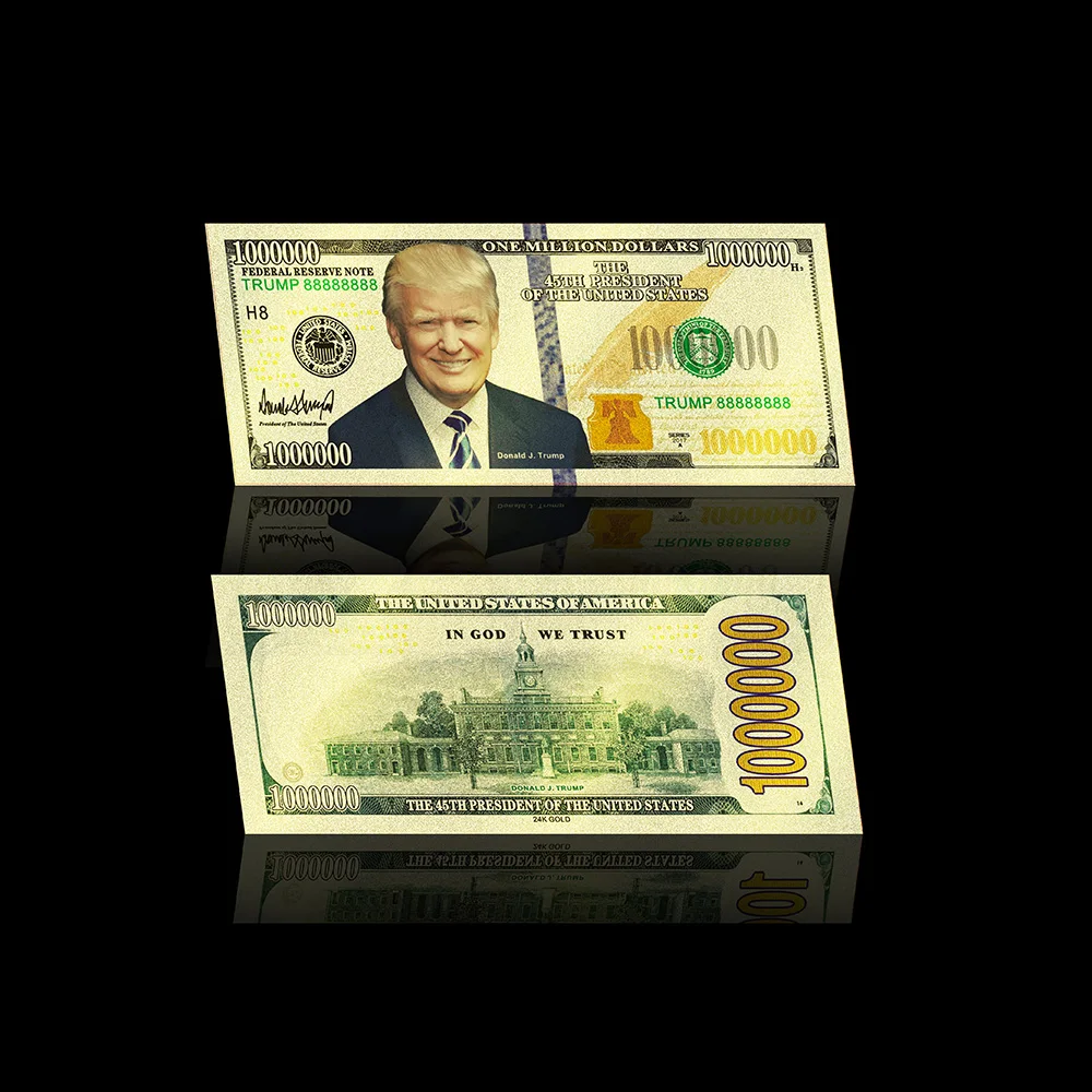 24k-999-9-Gold-Banknote-Donald-Trump-and-The-First-Lady-Melania-Metal-Gold-Plated-Paper