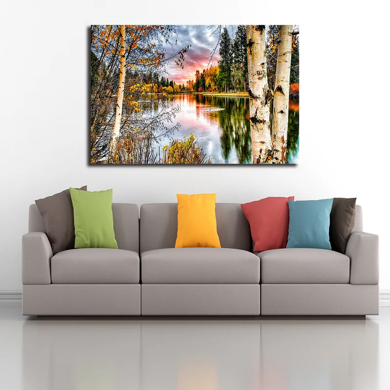 1 Panel Birch Tree Elk Large Canvas Prints Wall Art Posters  Bedroom Decor Paintings (4)