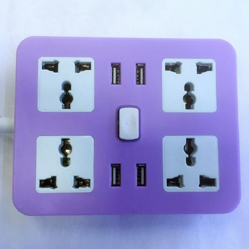 Универсальных розеток Мощность полосы 4AC гнездо 4USB Быстрая зарядка смарт Офис