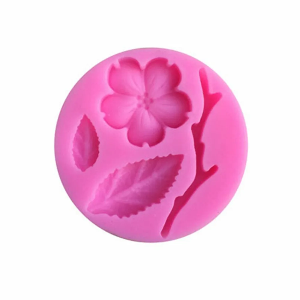 Оптовая продажа 3D силиконовая форма в форме цветка персика для помадки торта