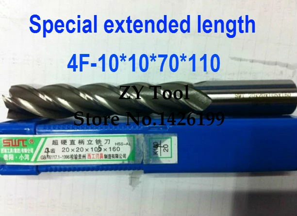 

Free shipping 1pcs 10mm 4 Flute HSS & Special extended length Aluminium End Mill Cutter CNC Bit Milling Machinery Cutting tools