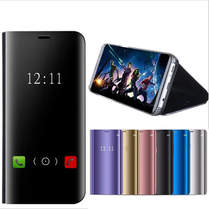 

For iPhone XS MAX X XR 7 6 6s Plus Cases Clear View Smart Mirror Stand Phone Case For iPhone 8 Plus Flip Leather Cover Caqa