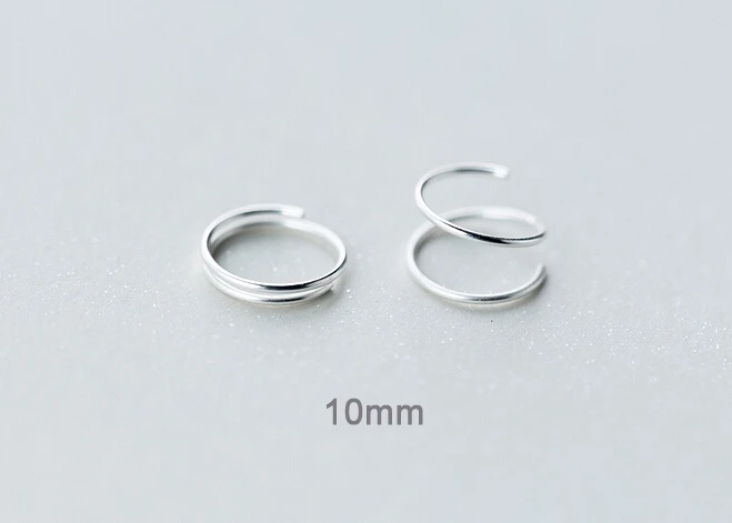 10mm Модное ювелирное изделие из чистого серебра 925 пробы, серьги-кольца 6 мм/8 мм/10 мм A1809 - Окраска металла: 10mm