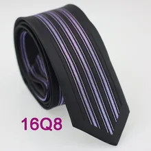 Новинка Yibei Coachella черный границы Тощий Узкие Тонкий 6 см Галстук Фиолетовый в Вертикальную Полоску corbatas Hombre жаккардовые ткани галстуки