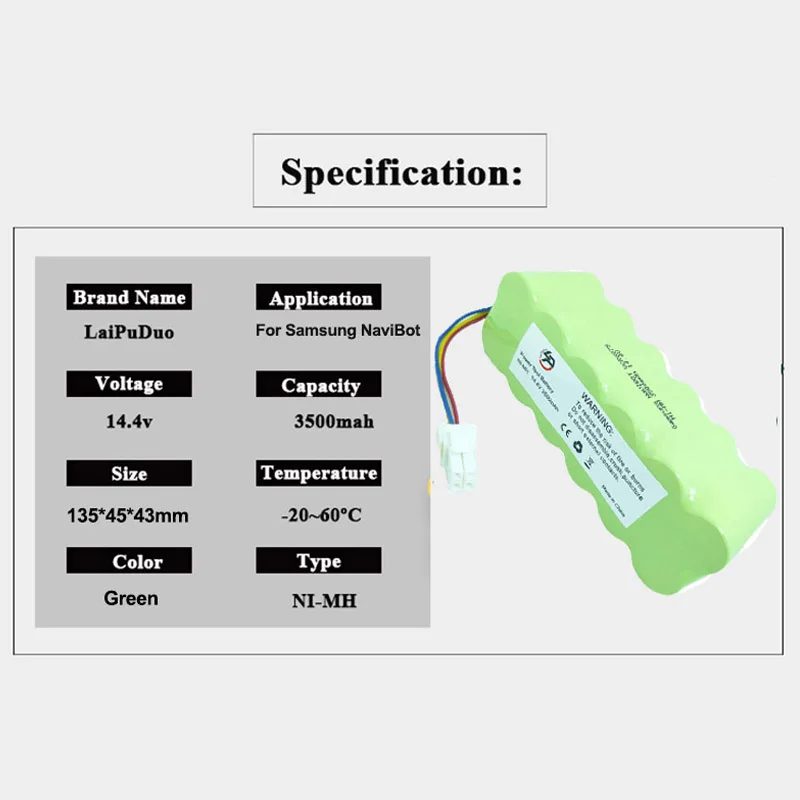 14,4 V 3500mAh Ni-MH Пылесос аккумуляторная батарея для samsung NaviBot SR8840 SR8845 SR8895 SR8855 VCR8845 VCR8895