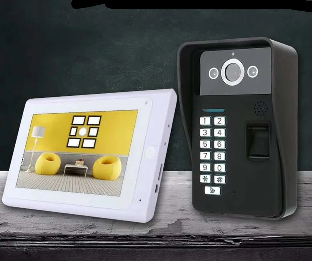 7 Inch TFT Monitor Wired/Wireless WIFI Intercom Video Doorbell 1000TVL Fingerprint Video Door Phone 7 Inch TFT Monitor Wired/Wireless WIFI Intercom Video Doorbell 1000TVL Fingerprint Video Door Phone