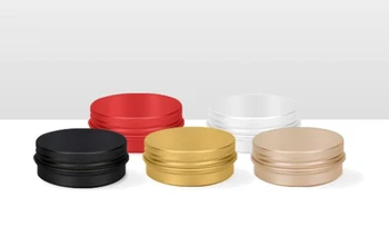

Free Shipping+Wholesale 30ML Empty Refillable Aluminum Jars Black Gold Red Silver Metal Tin 30g/1oz Cosmetic Containe,500pcs/lot