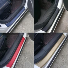 4PC Car Door Carbon Fiber Sticker Universal Sill Scuff Anti Scratch Carbon Fiber Car Door Protect Sticker Decorative strip Hot universal diy pvc carbon fiber decorative car sticker black 30 x 127cm