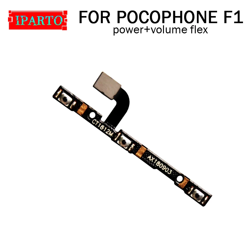 Для POCOPHONE F1 гибкий кабель боковой кнопки Cable 100% Original Power + кнопка регулировки