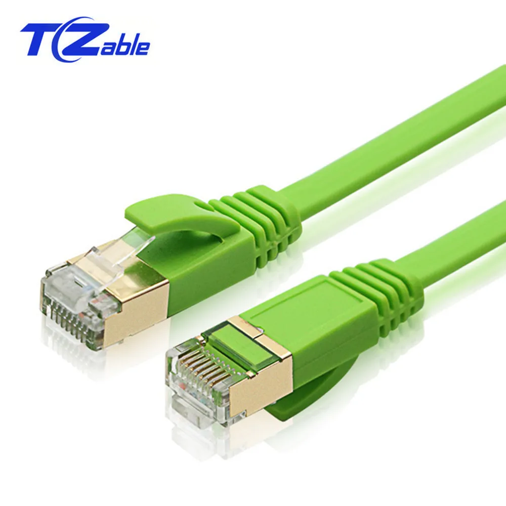 RJ45 Ethernet кабель UTP удлинитель Кабель Cat7 зеленый плоский сетевой для ноутбука