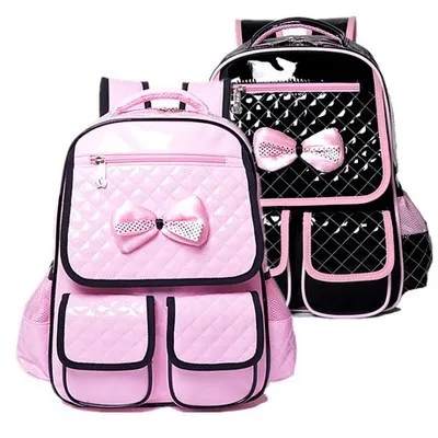

2018 PU Primary School Backpacks Suitable For 2-6 Grade Students Girls Princess Pink Double Shoulder Backpacks mochila escolar