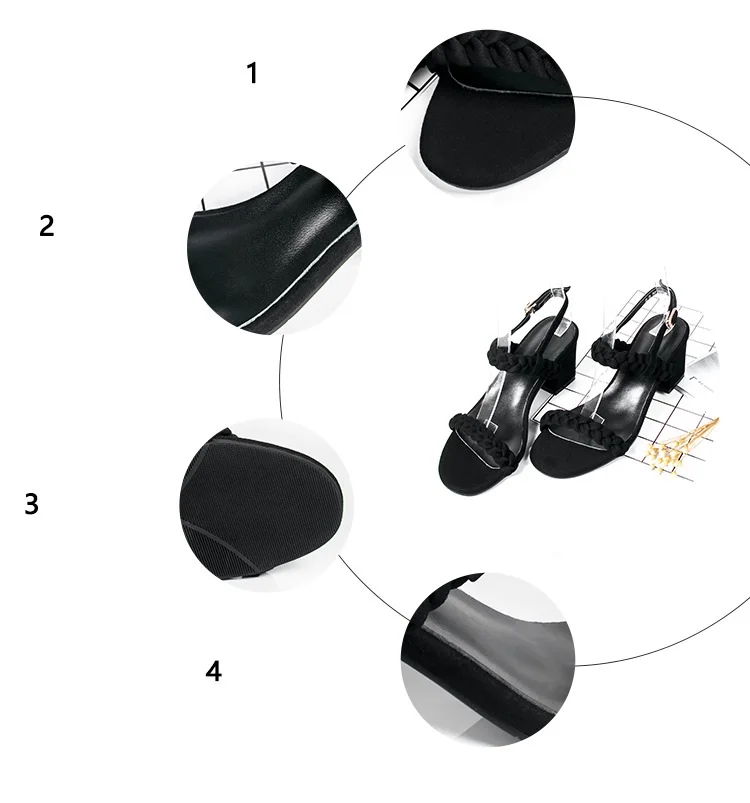 Летняя женская обувь; милые женские босоножки; босоножки на толстом каблуке с плетеным ремешком; каблук средней высоты 5 см