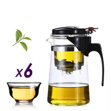 Горячая Распродажа, термостойкие стеклянные чайные горшки, Чайник Пуэр, цветочный чайник, удобные офисные чайные наборы, посуда для напитков