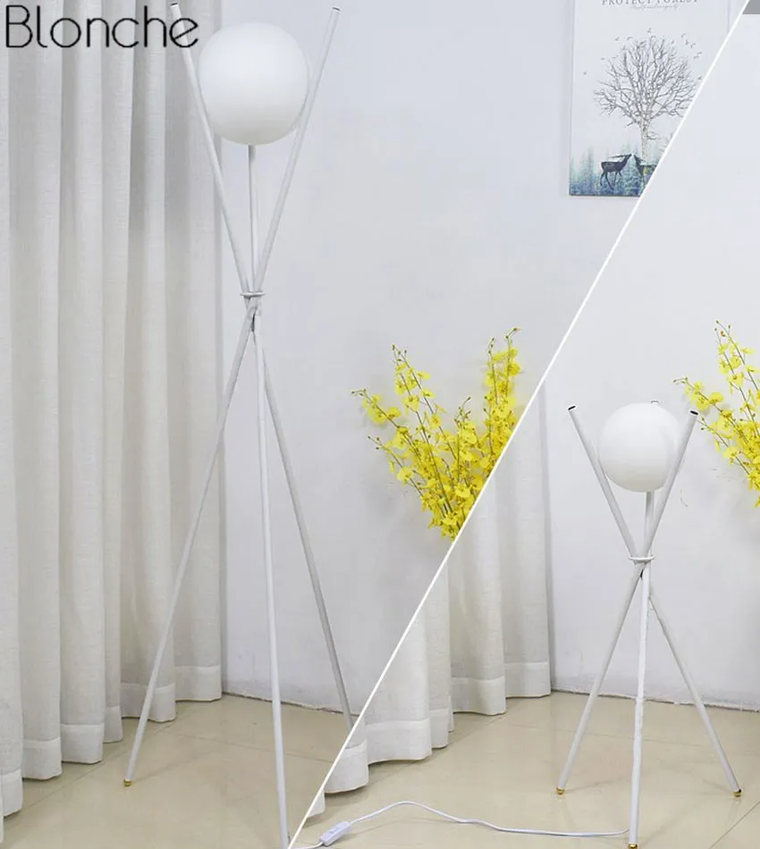 Bola de Vidro Luzes para Sala Moderno Ouro Lâmpada Chão Tripé Lâmpadas pé Metal Suporte Estar Quarto Luminárias Decoração 8 tripé lâmpadas pé metal suporte luzes para