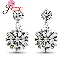 Трендовые женские серьги-гвоздики,, 925 пробы, серебряные, брендовые ювелирные изделия, проложили Блестящий Циркон, камень для девочек, на день рождения