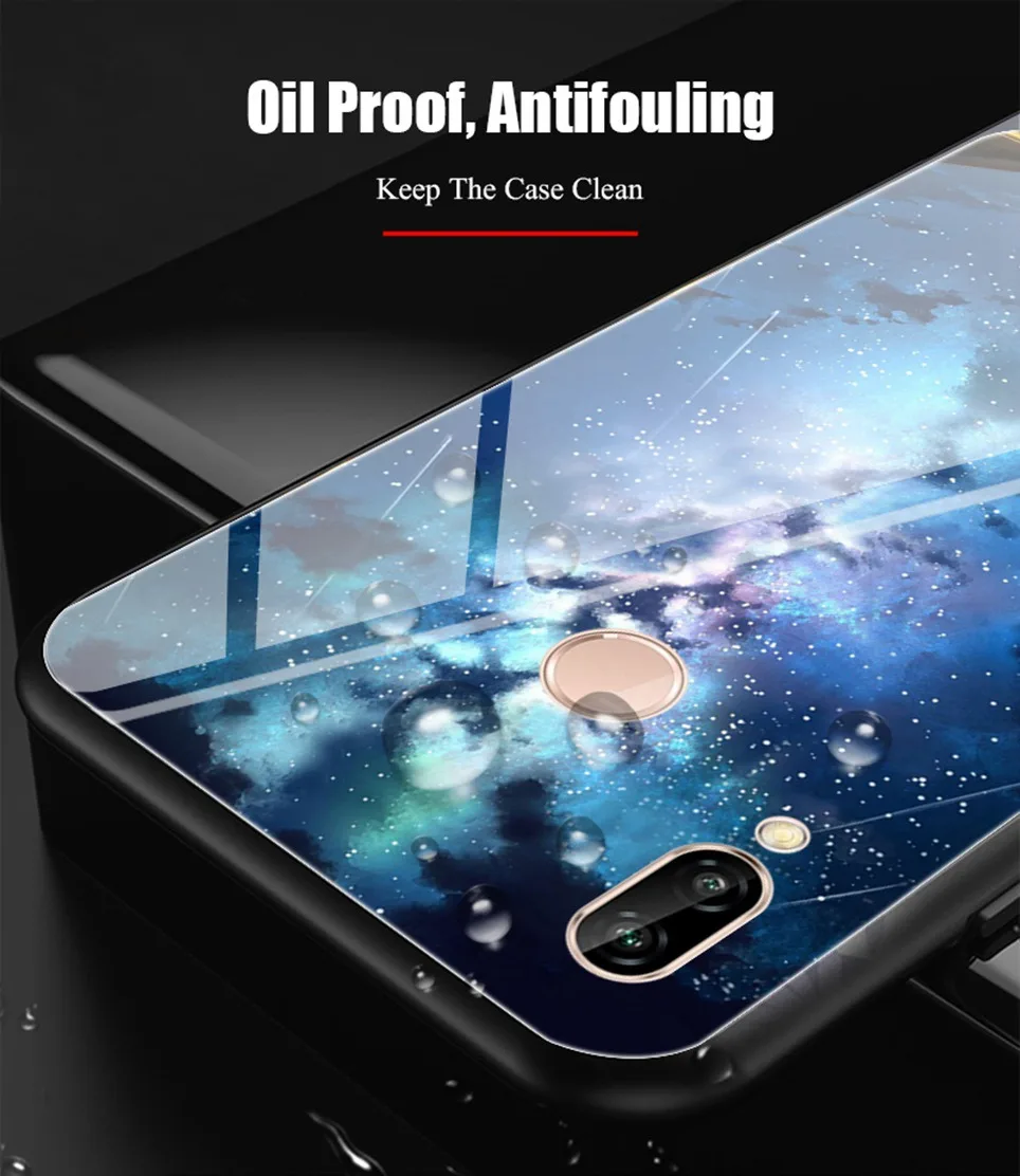 Tempered glass Case For Huawei Honor 7A Luxury Pattern Coque For Huawei Mate 20 10 P20 Lite Honor 9 Lite 10 Nova 3 P Samrt Cover (7)