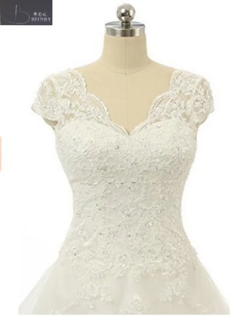 modest-bridal-gowns-small-v-neck-capped-short-sleeves-a-line-chapel-wedding-dresses-china (3)