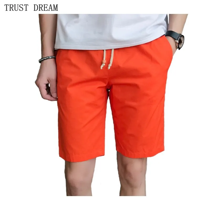 Летние дышащие мужские однотонные шорты, цветные мужские удобные пляжные шорты на завязках, мужская повседневная тонкая одежда