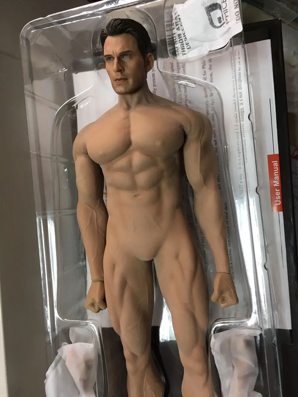 

Phicen M34 & Chris Evans Captain America Head Flexible Seamless Male Muscular Body Steel Skeleton