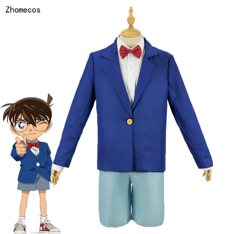 Zhomecos Amine Detective Conan Косплей Костюм Edogawa Konan Kudou Shinichi полный комплект костюм косплей
