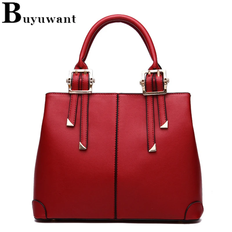 Buyuwant PU Totes Handbag woman winter Leather Handbags Women Messenger