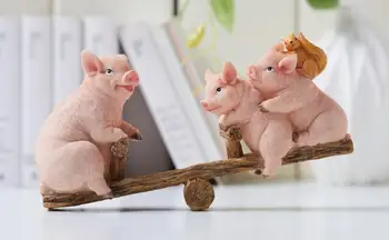 

Decorative pig portraits Resin Crafts Gifts for the Zodiac Originally lovely home Decoration doll wedding