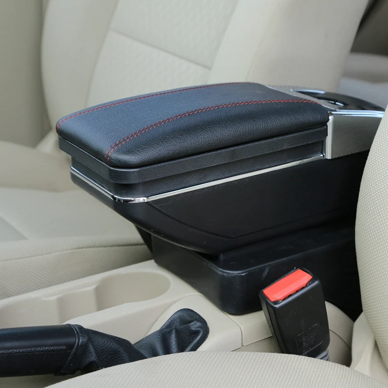 

Arm rest box For Honda Fit Jazz 2014-2017 Center Centre Console Storage Box armrest PU Leather with cup holder