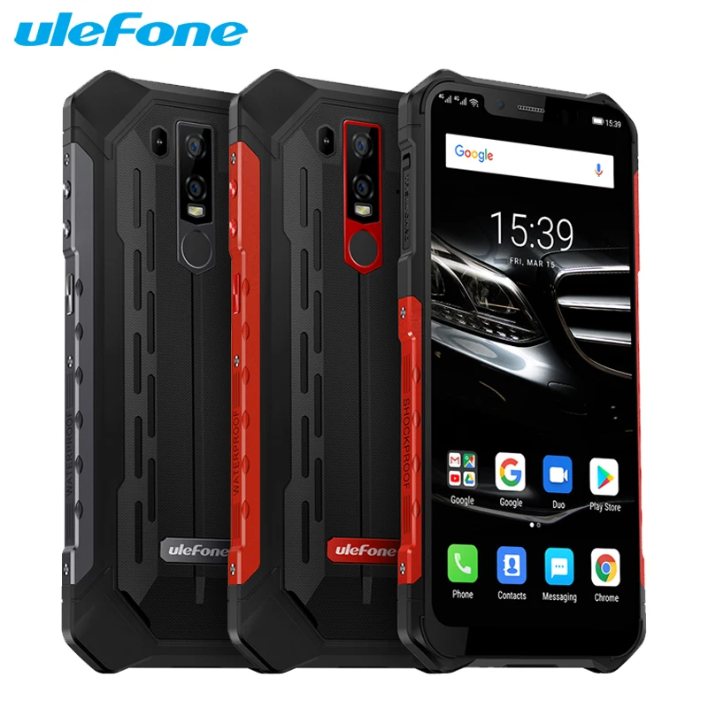 Ulefone Armor 6E Mobile Phone 6.2inch 4GB RAM 64GB ROM Helio P70 Octa Core Android 9.0 Dual SIM Wireless Charging Smartphone
