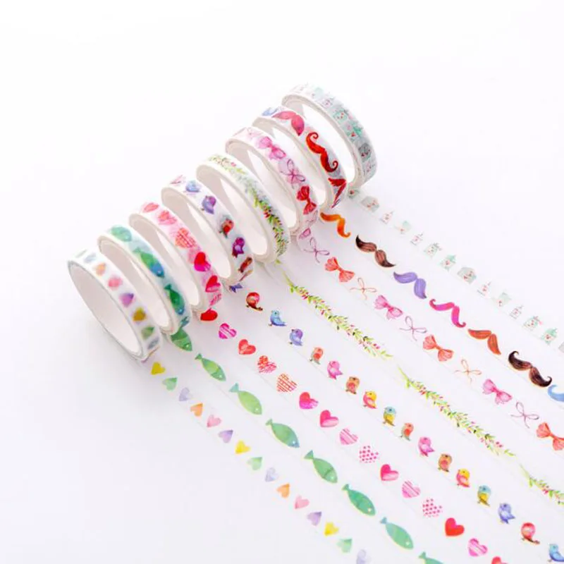 

Kawaii Color And Paper Tape Album Diary Decoration Diy Fine Fine Tape Hand Account Material Office Stationery Scrapbook Sticker