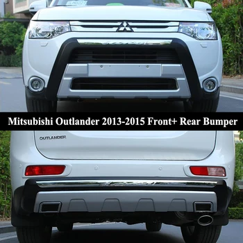 

Fit For Mitsubishi Outlander 2013-2015 Front+ Rear Bumper Diffuser Bumpers Lip Protector Guard skid plate ABS Chrome finish 2PES