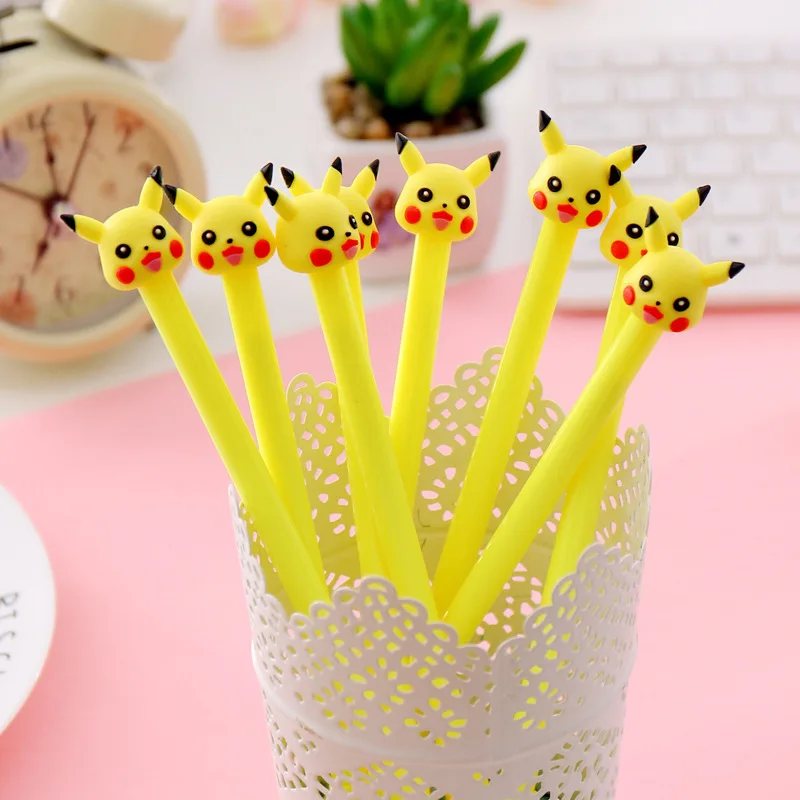 

4 pcs/lot 0.5mm Cute Pikachu Gel Pen Ink Pen Promotional Gift Stationery School & Office Supply