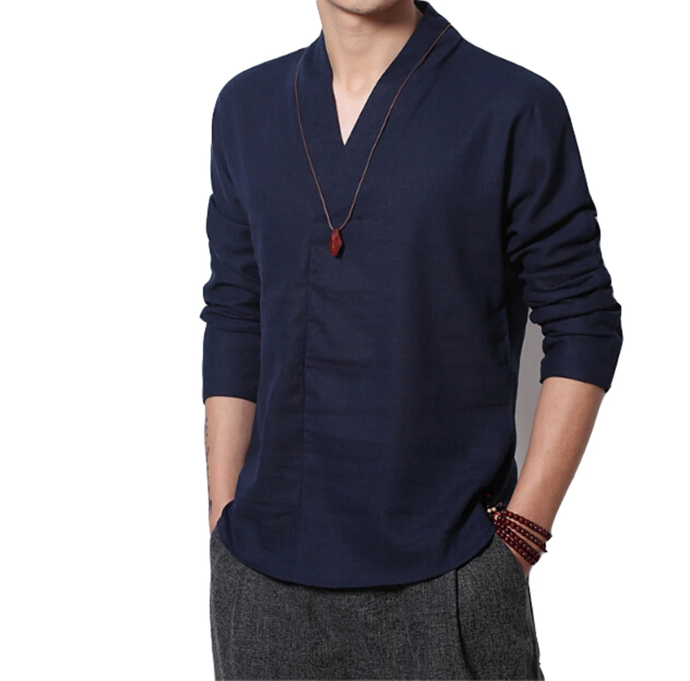 G-LIKE китайский стиль для мужчин с длинным рукавом хлопок белье Тан костюм Топ дышащий боевые искусства рубашки традиционная одежда