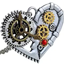 Урожай Серебряное Сердце Ожерелье Уникальный Steampunk Передач Мужская Подвеска Лучший Подарок Steampunk Ювелирные Изделия С Подарочной Коробке