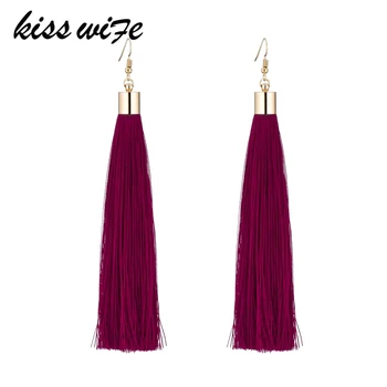 

KISSWIFE Set 17 Color Retro Tassel Earrings ladies Jewelry Earrings Ancient Long Tassel Earrings Pendant Gift Bohemian Earrings