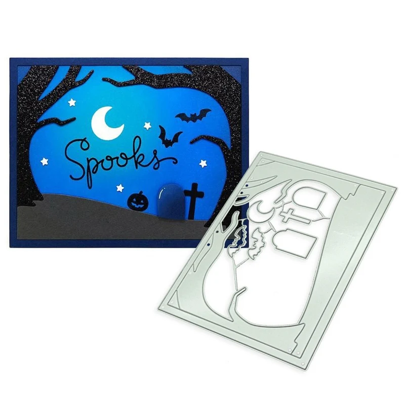 

Halloween Background Metal Cutting Dies Cut Die Mold Scrapbook Paper Craft Knife Mould Blade Punch Stencils Dies