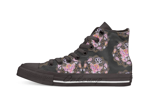 Ganeshaอินเดียช้างออกแบบBreathable Casual High Top Lace-Upรองเท้ารองเท้าผ้าใบรองเท้าผ้าใบรองเท้าสำหรับการจัดส่งDrop
