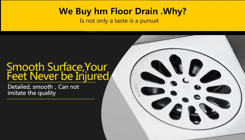 Floor Drain SUS304 Square Shower Drainer Grate Waste Tile Insert Square Floor Waste Grates Bathroom Drains Drain Strainers (3)