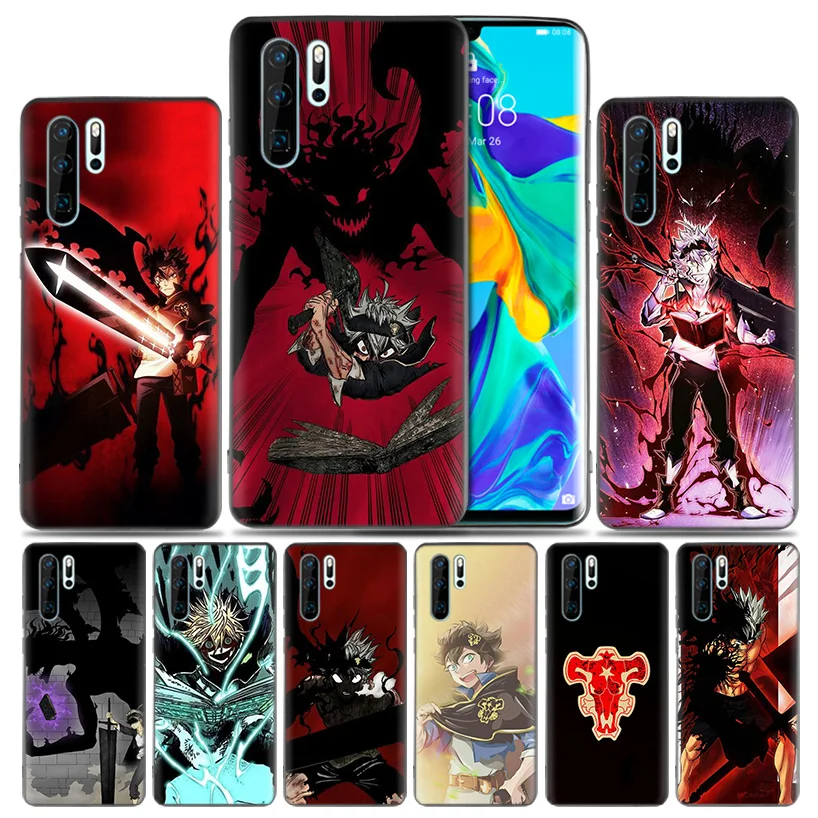 

Fashion Soft Fitted Case For Huawei P30 P20 P10 lite Pro P Smart 2019 + Plus View 20 Nova 4 4E Cover Manga Anime Black Clover