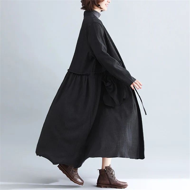 Lj390 D'été Grande Dimensions Bf Manteau Longues Black Style vent Coupe Nouvelles Survêtement Trois Taille Printemps Manches Long Femmes En Poches Moyen Pw1aFqIwH