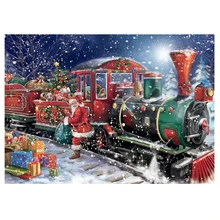 5d diy pintura diamante natal quadrado cheio strass diamante mosaico papai noel trem diamante bordado venda dos desenhos animados