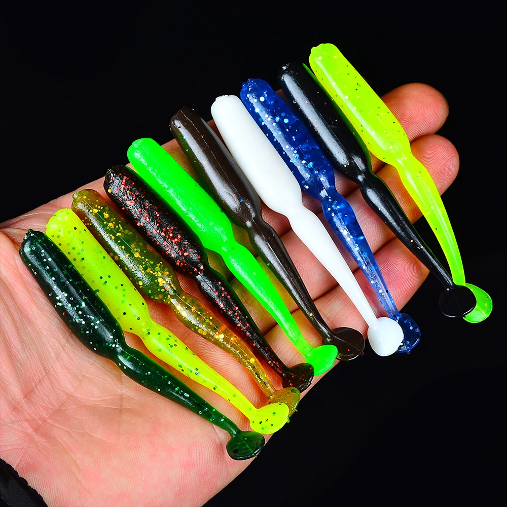 

10pc/lot Fishing Soft Lure 5.5cm/7.5cm Softbaits Fishing Tackle Silicon 1.5g/3.5g Artificial 10 color Handmade Fishing Bait