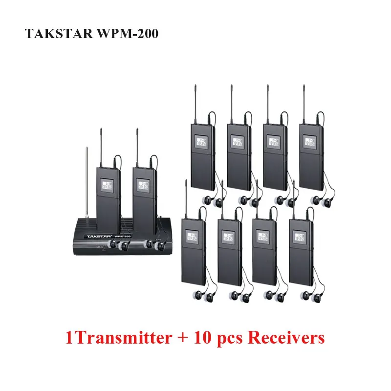 Takstar Wpm 200 Wireless Monitor System In Ear Stereo 1 Transmitter&10