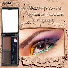 Qibest, пудра для бровей, крем, палитра, косметический усилитель для бровей, профессиональный водонепроницаемый макияж, тени для век с кистью, зеркальная коробка