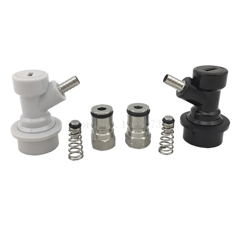 Homebrew Firestone Type keg Connectors Ball Lock Post & Poppet Female Thread Gas+liquid 916-18 Ball lock Barb disconnects (2)