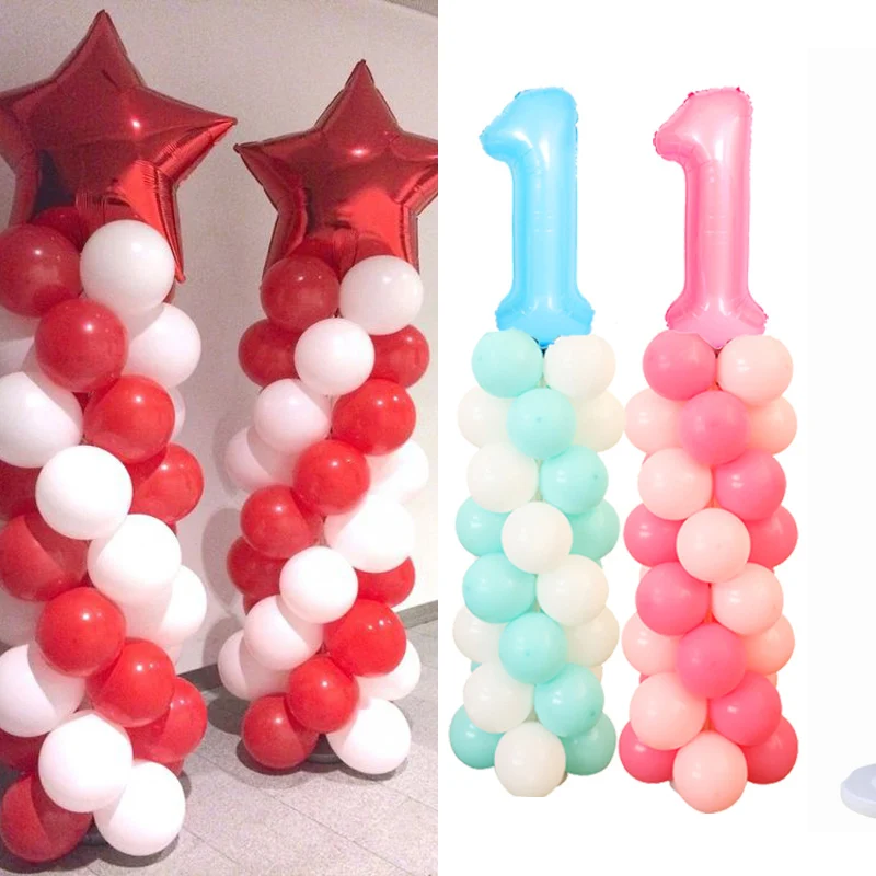 

Baby Birthday Balloon Column Kit Plastic Balloon Support Stand with Base and Tube for Birthday Party Latex Balon Holder Wedding