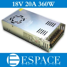 Best quality 18V 20A 360W Switching Power Supply Driver for CCTV camera LED Strip AC 100-240V Input to DC 18V free shipping