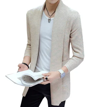 

Nice Autumn New Men Cardigan Sweater Slim Design Chinese Style Male Medium-Long Youth Fashion Leisure Center Sweaters