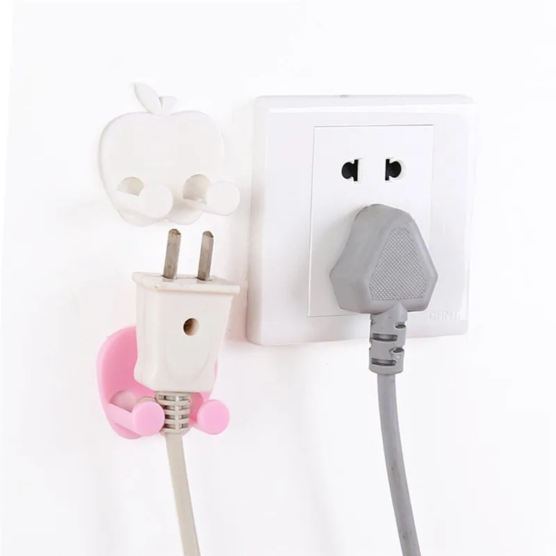 

Home Office Wall Adhesive Plastic Power Plug Socket Holder Creative Hanger