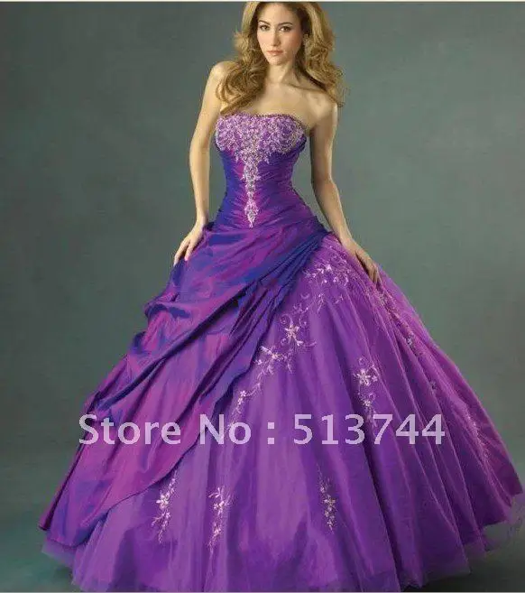 2013 Wholesale Stock Dress Hot Items Purple Color Wedding Dress